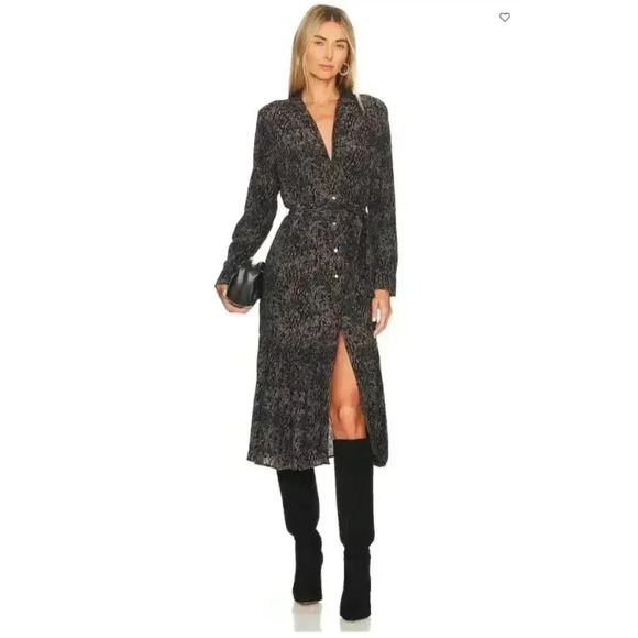 NWT Rails Beatrice Midi Dress Charcoal Abstract Animal Print size XS - Picture 15 of 16